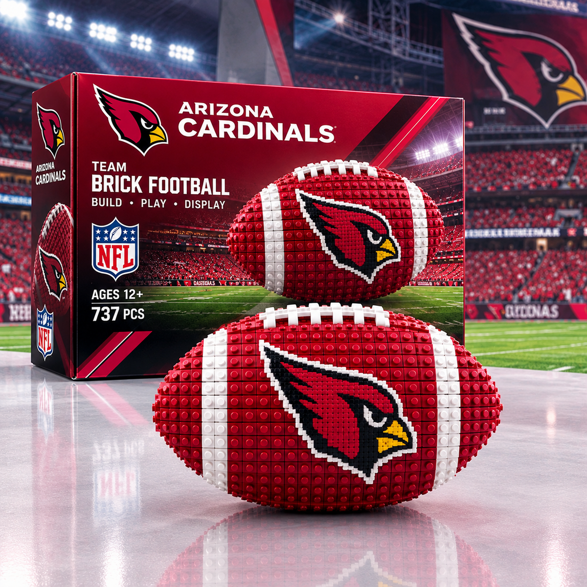 ARI X NFL Team Brick Football Building Set 3D Bricks Collector Model