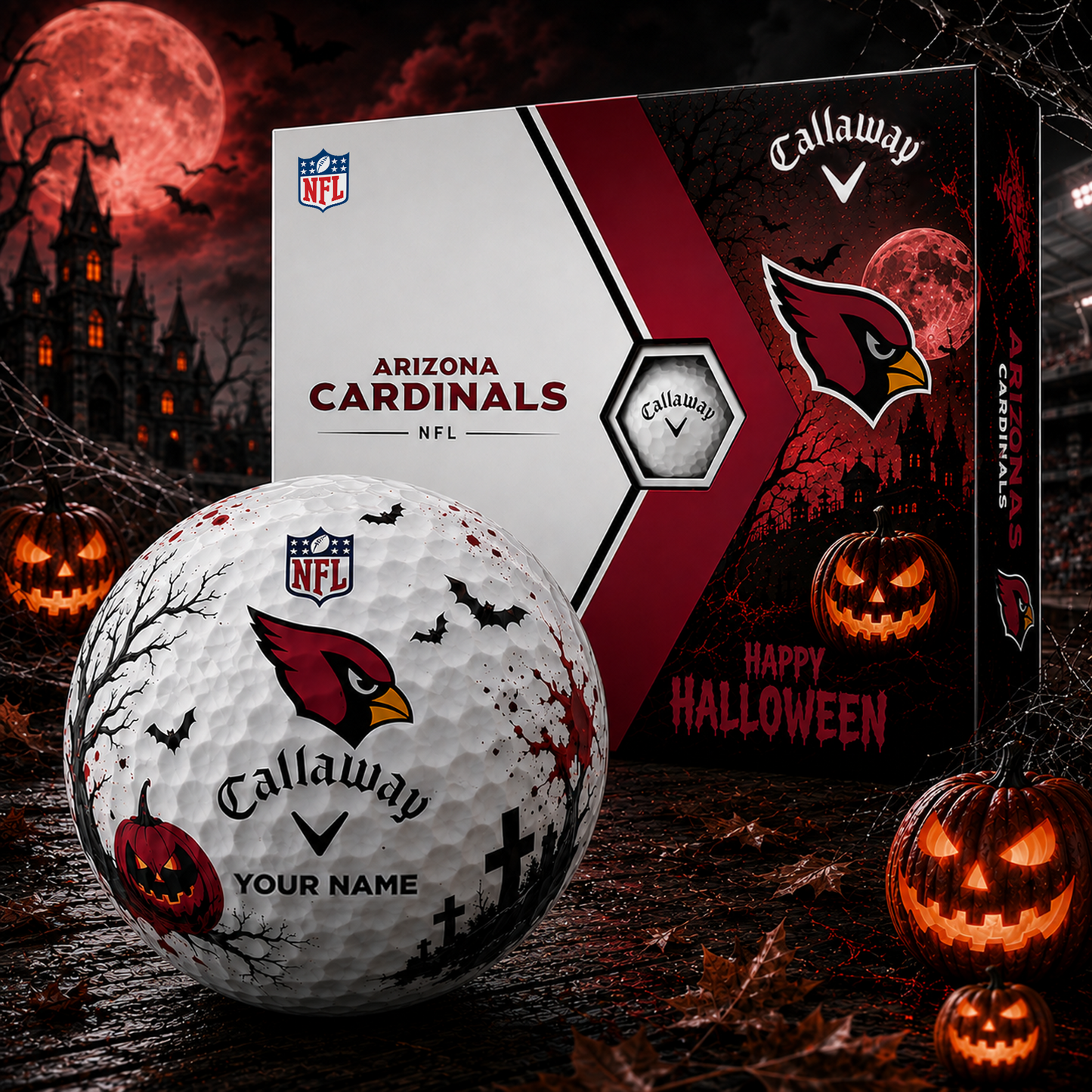 ARI X Premium NFL Halloween Golf Ball Limited Edition
