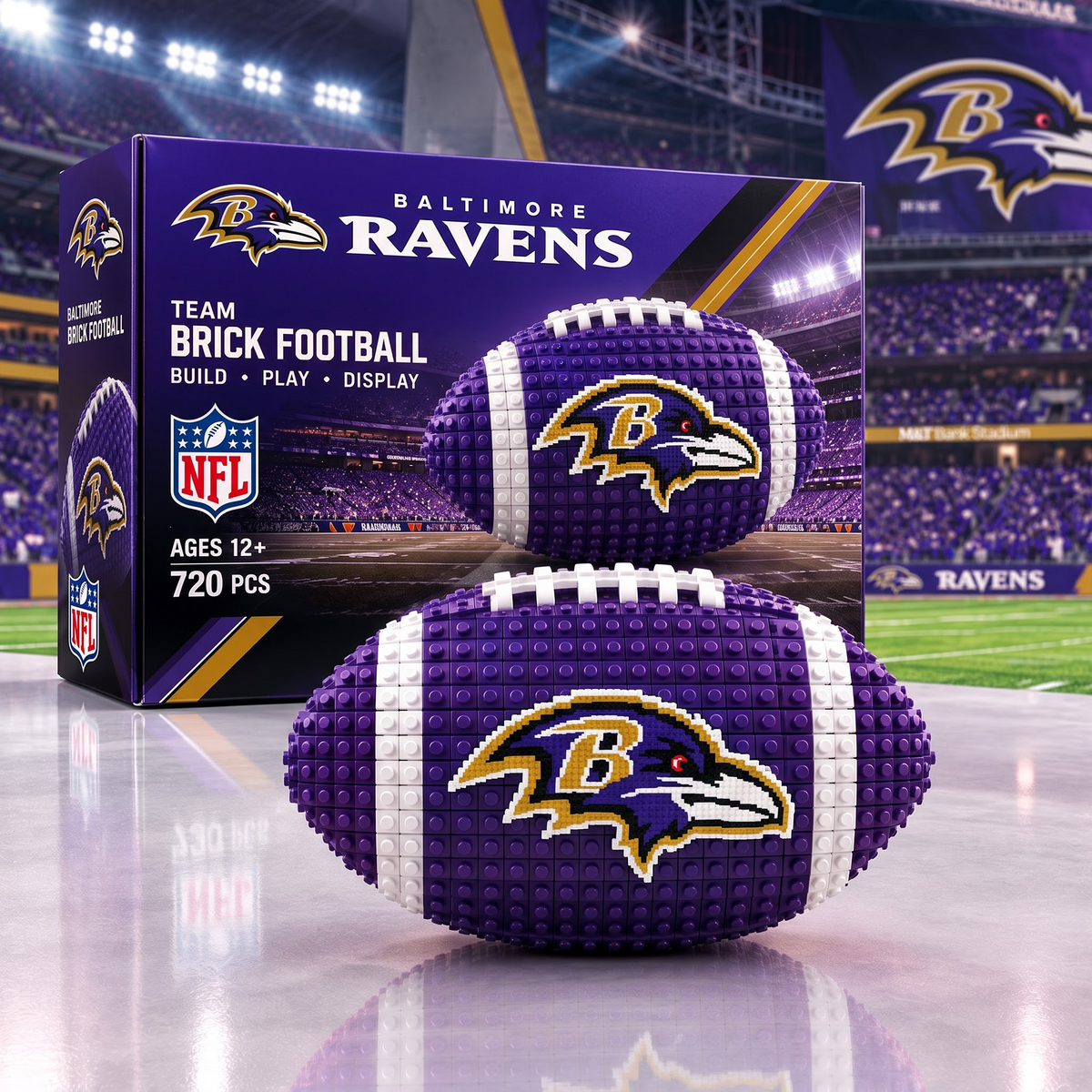 BAL X NFL Team Brick Football Building Set 3D Bricks Collector Model