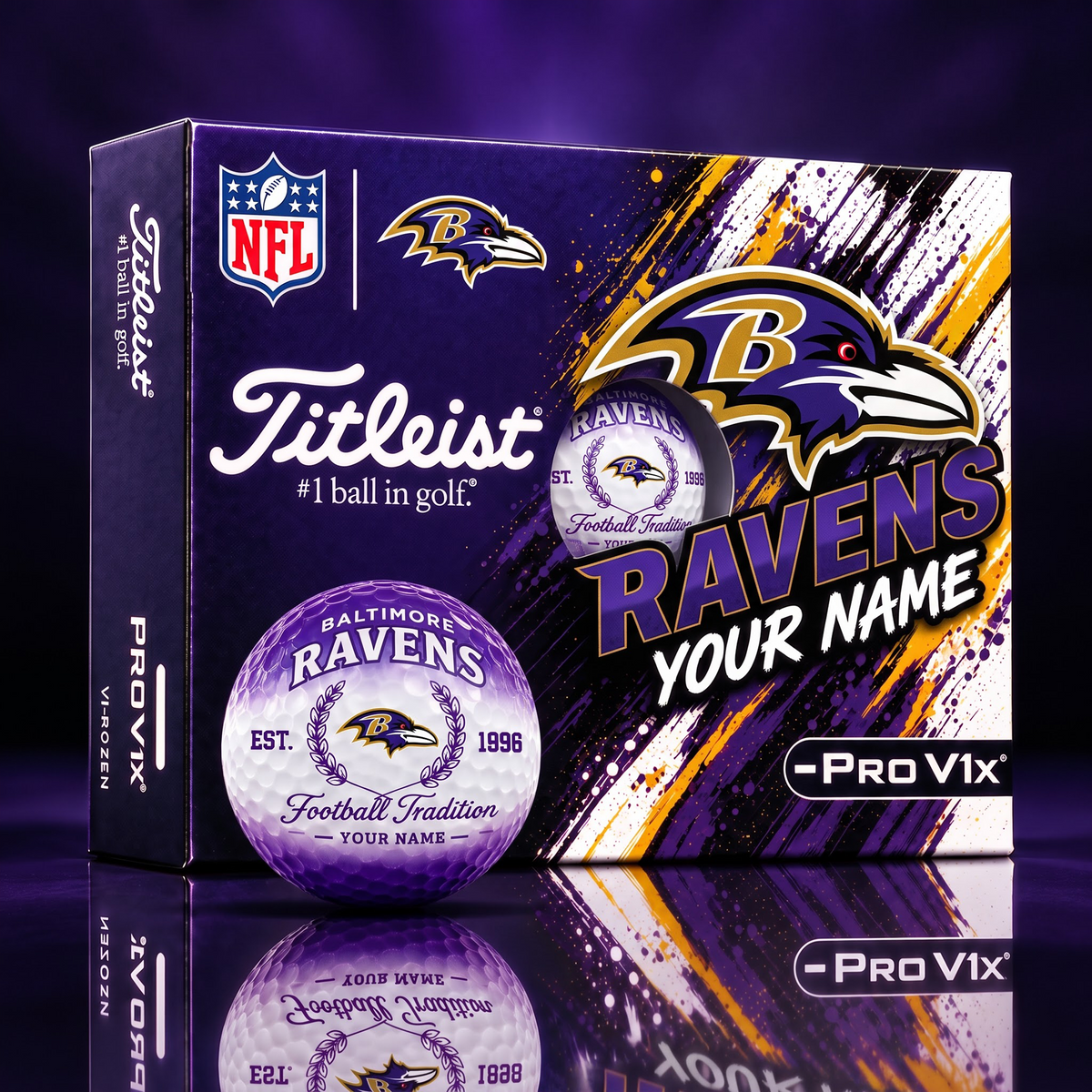 BAL X PERSONALIZED NFL MAKER-MADE TITLEIST PRO V1X GOLF BALLS