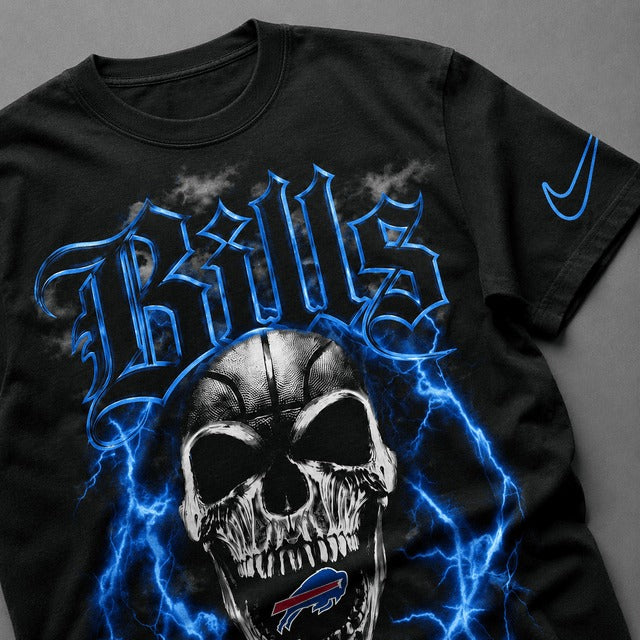 BB Premium NFL Premium Skull Lightning Graphic T-Shirt