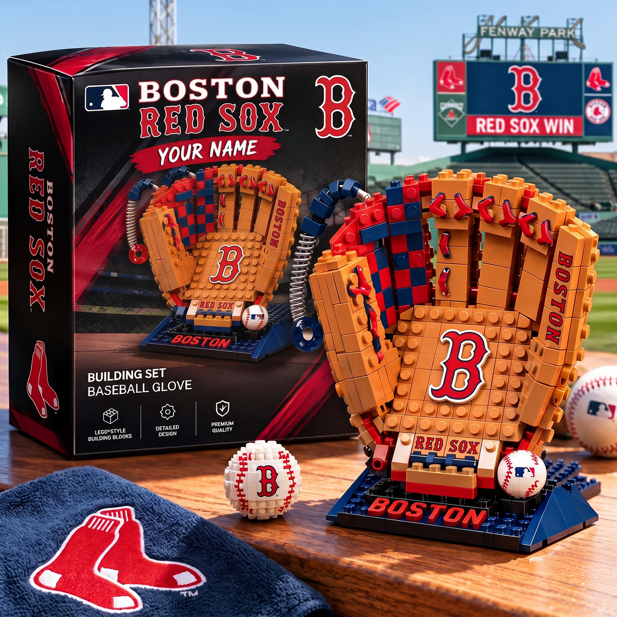 BOS X MLB Teams Baseball Glove Building Block Set