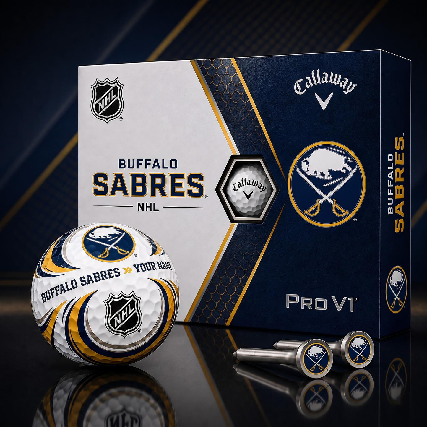 BUF X PREMIUM NHL PERSONALIZED PRO V1 GOLF BALL SET COLLECTOR EDITION