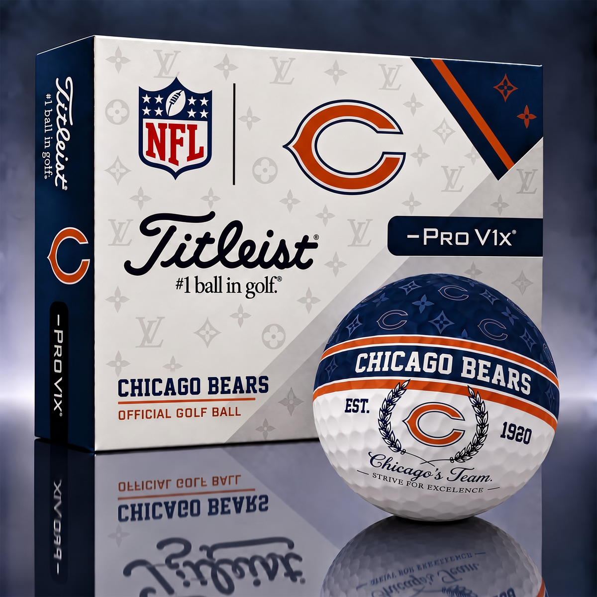 CB x NFL Custom LV x Titleist Pro V1 Golf Balls Set