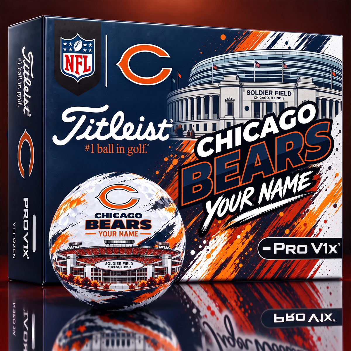 CB x Personalized NFL Team Home Stadium Edition Golf Balls Set