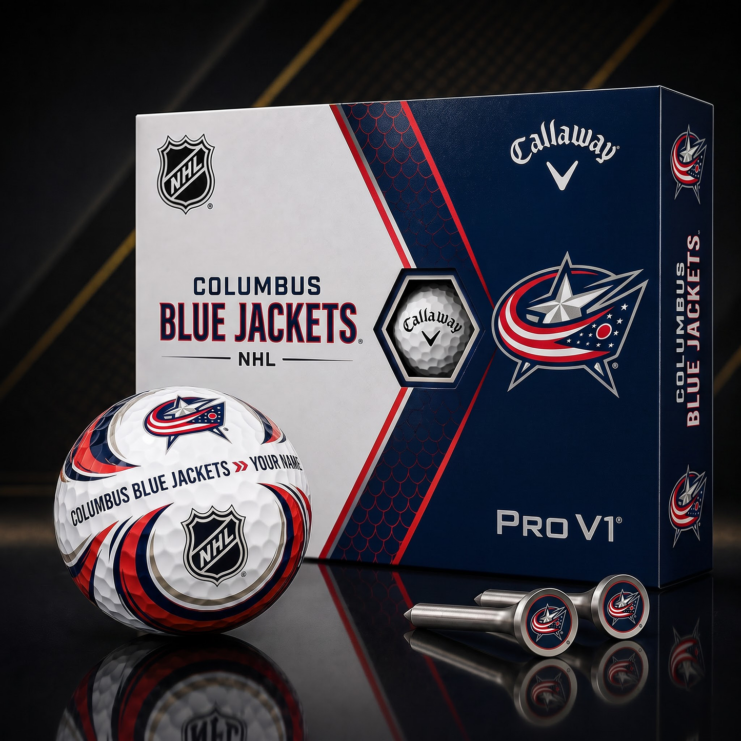 CBJ X PREMIUM NHL PERSONALIZED PRO V1 GOLF BALL SET COLLECTOR EDITION