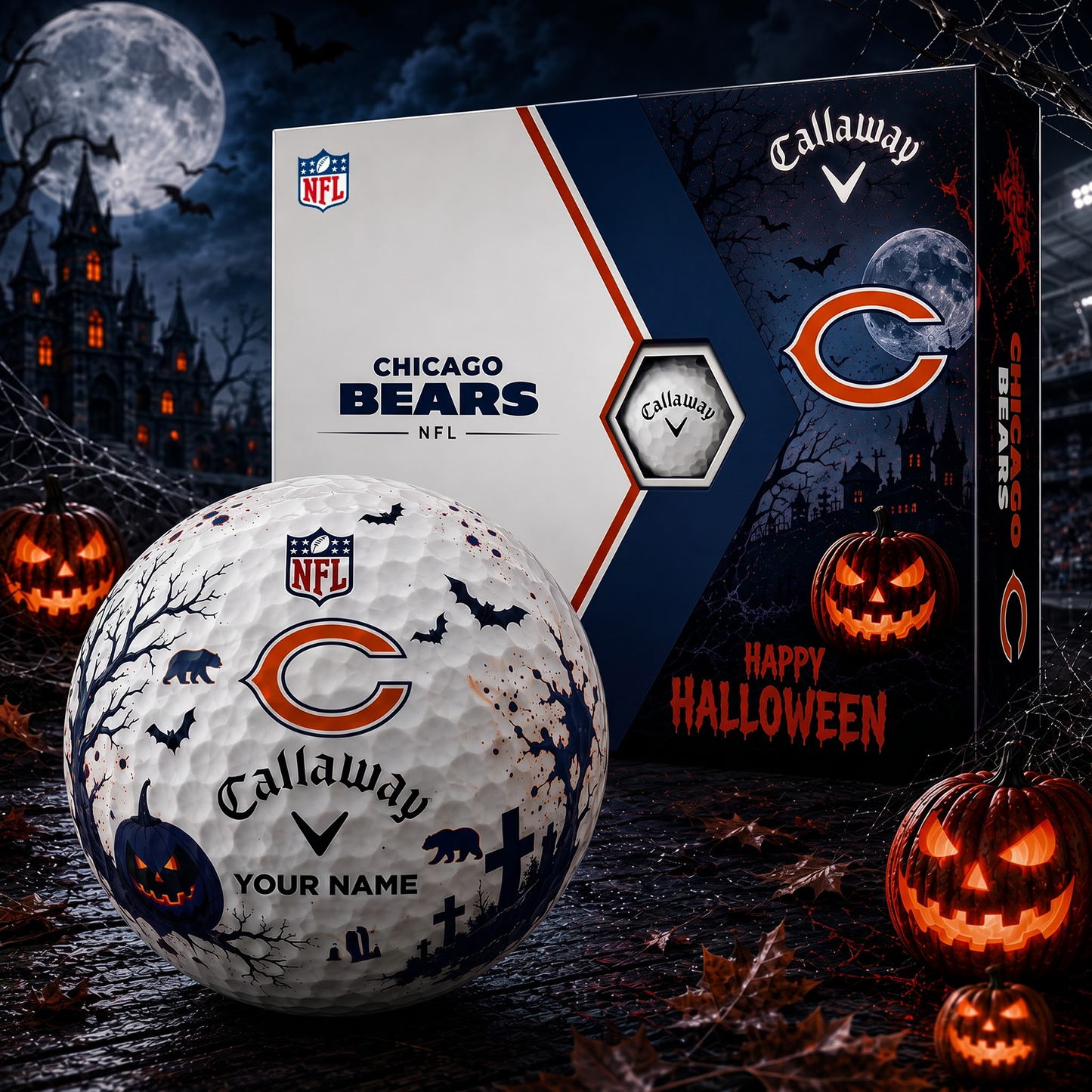 CHI X Premium NFL Halloween Golf Ball Limited Edition