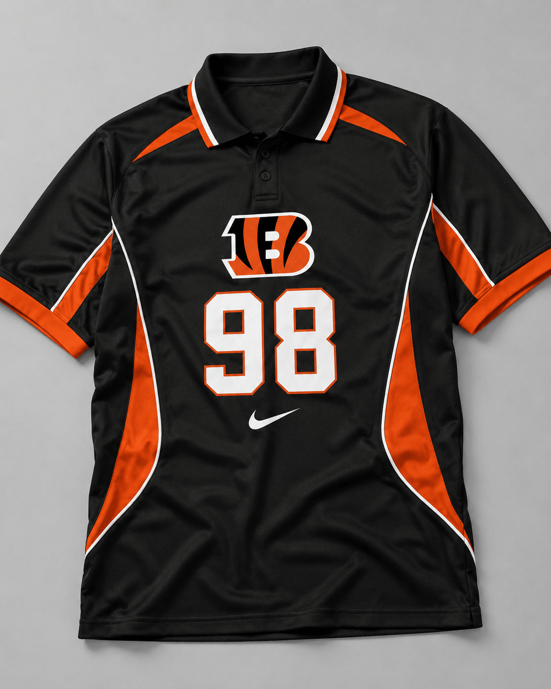 CIN Premium NFL Custom Number Sports Style Polo Shirt