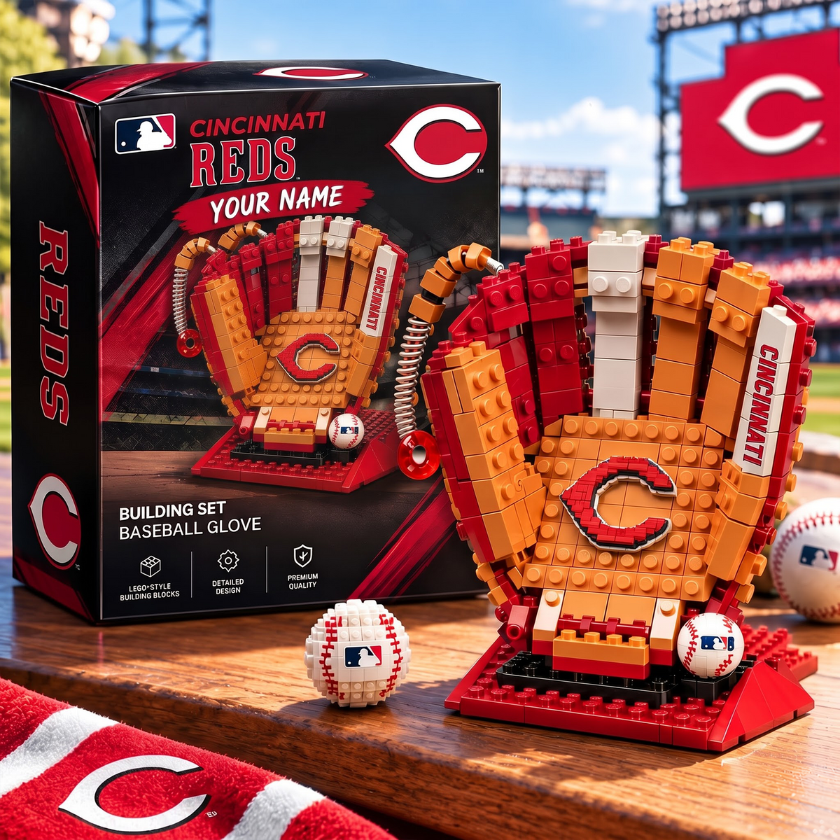 CIN X MLB Teams Baseball Glove Building Block Set