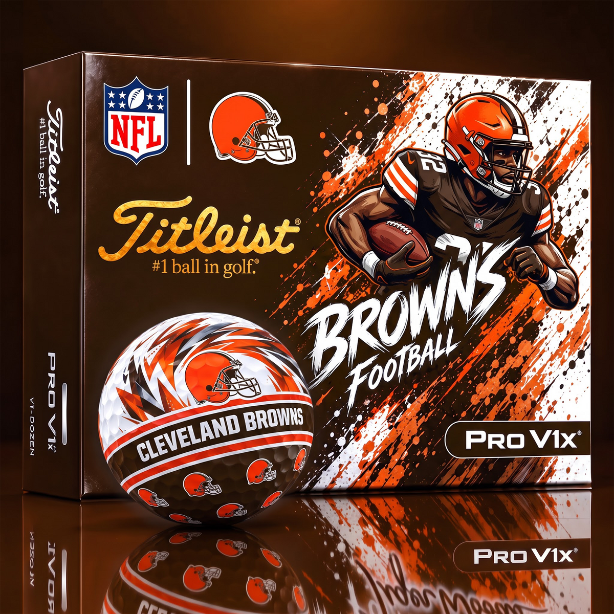CLE x Custom NFL Dynamic Paint Splatter Golf Balls