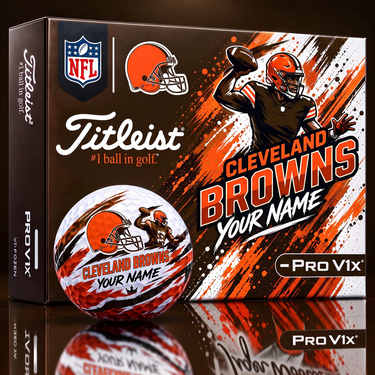 CLE x Personalized NFL Titleist Pro V1x NFL Golf Balls