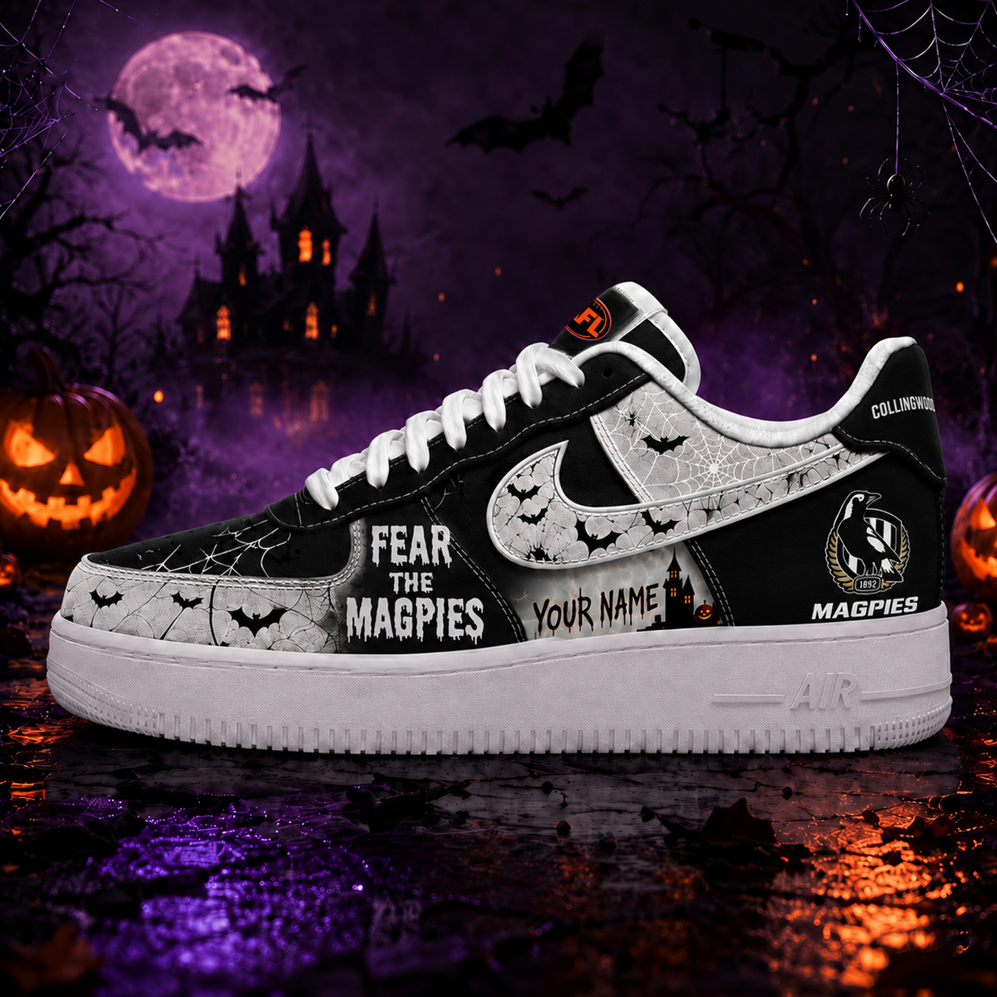 CM Premium AFL Fear The Team Halloween AF1 Sneakers