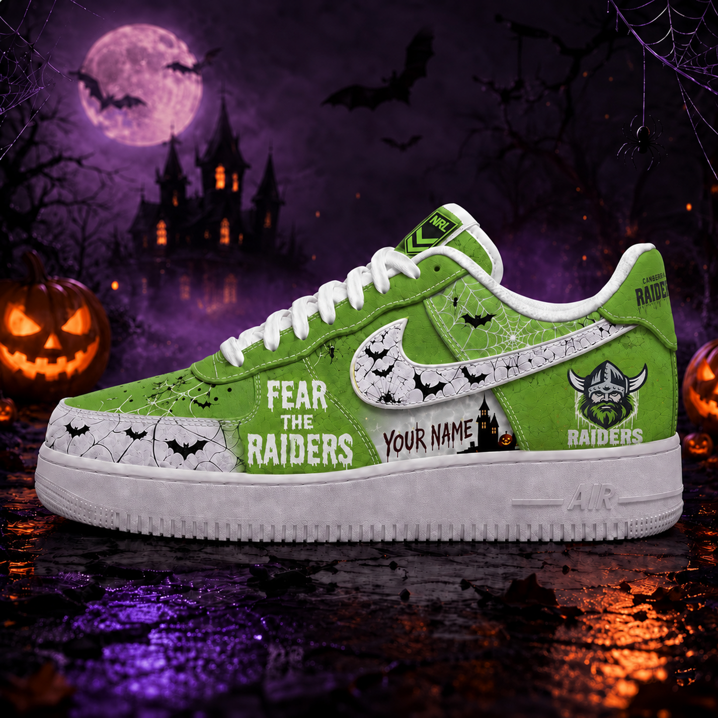 CR Premium NRL Fear The Team Halloween AF1 Sneakers