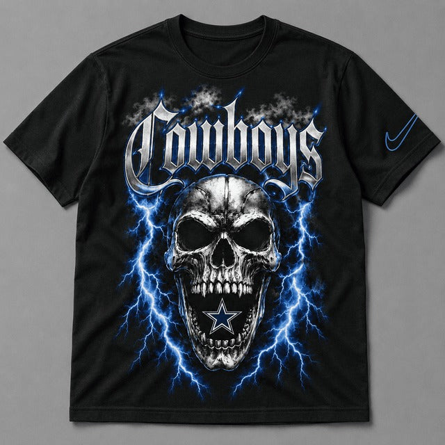 DC Premium NFL Premium Skull Lightning Graphic T-Shirt