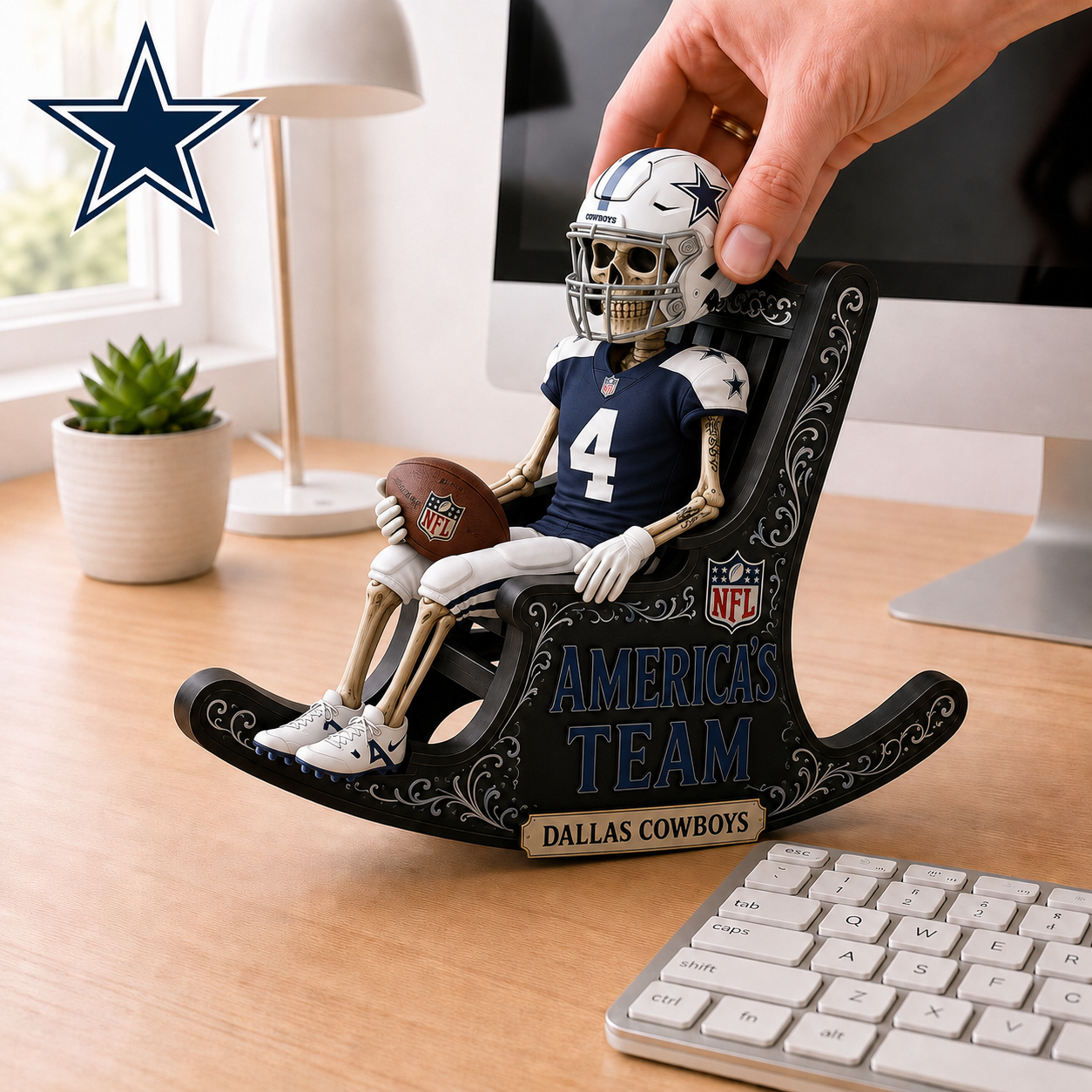 DC x NFL Skeleton Rocking Chair Custom Shape 3 Layers