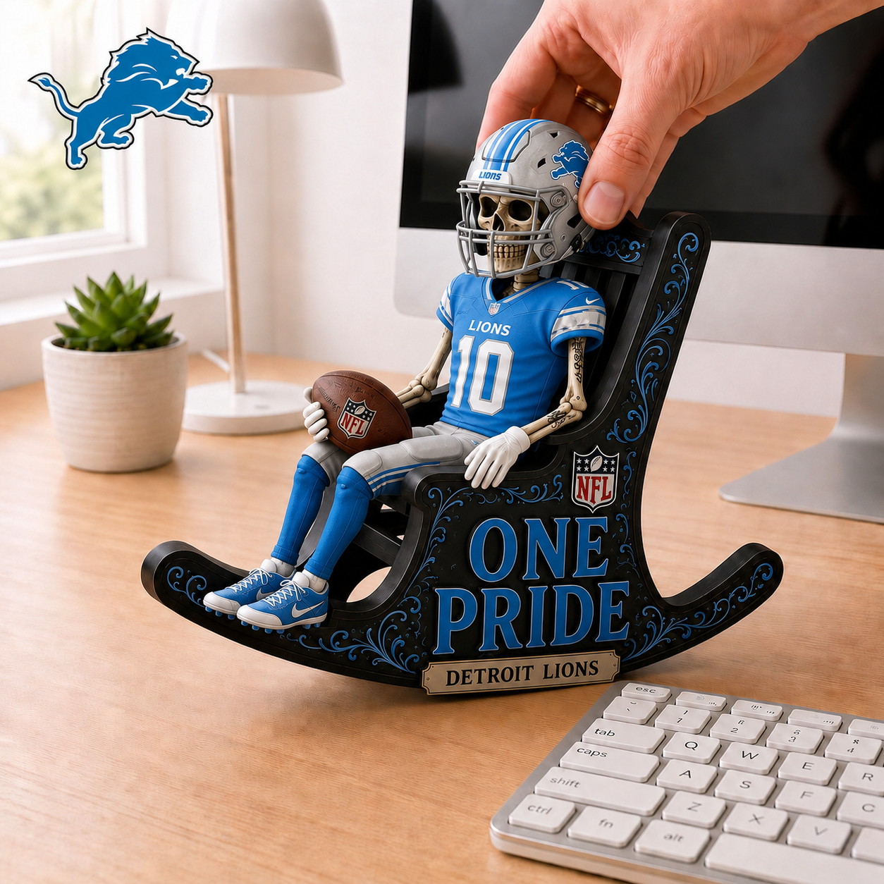 DL x NFL Skeleton Rocking Chair Custom Shape 3 Layers