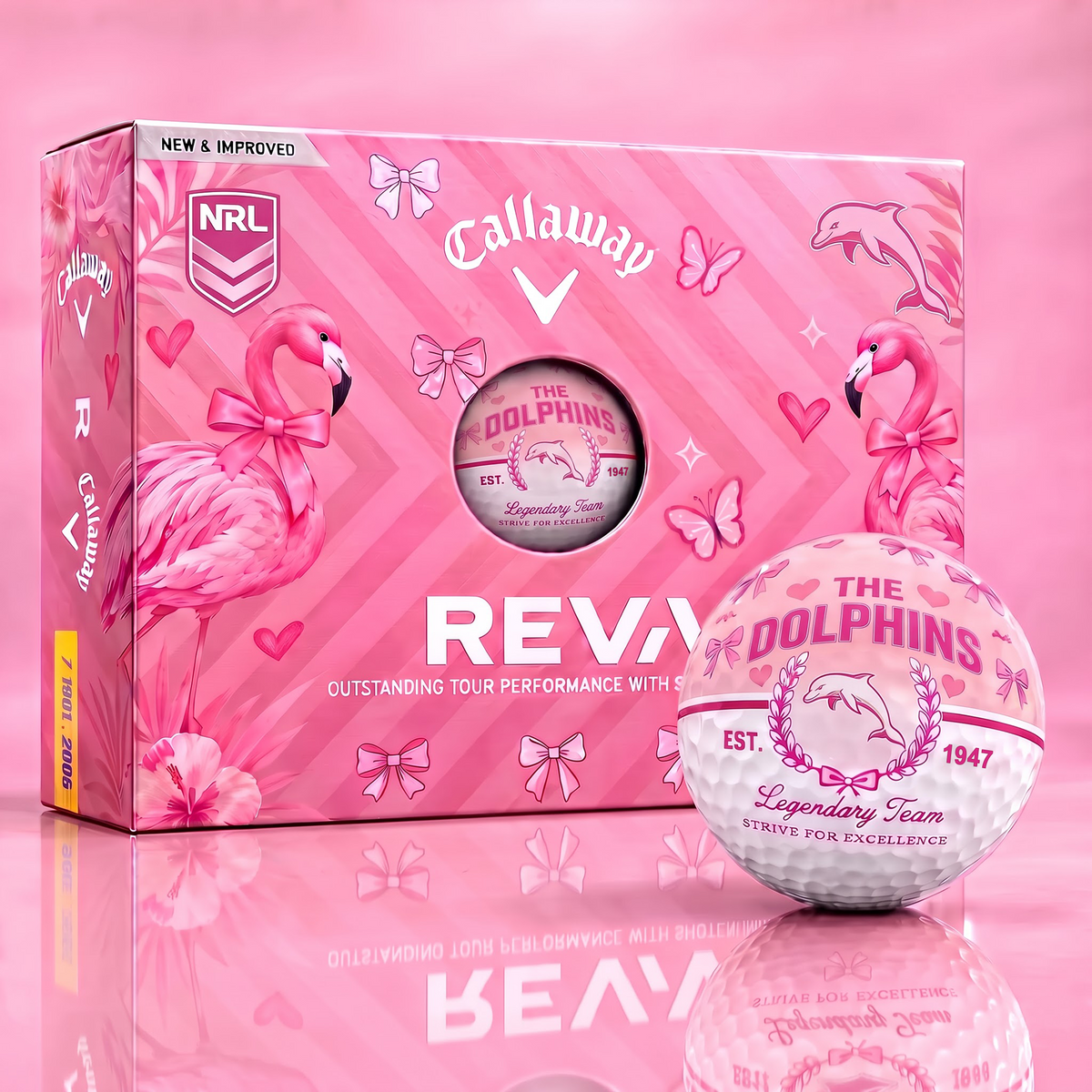 DOL x Custom NRL Pink Coquette Ladies Golf Balls