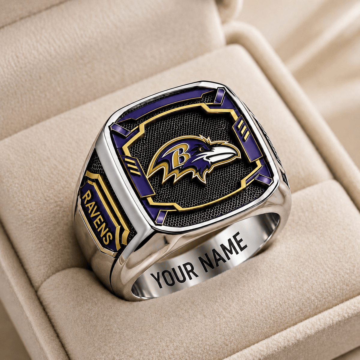 Exclusive NFL x BAL Personalized Name Ring