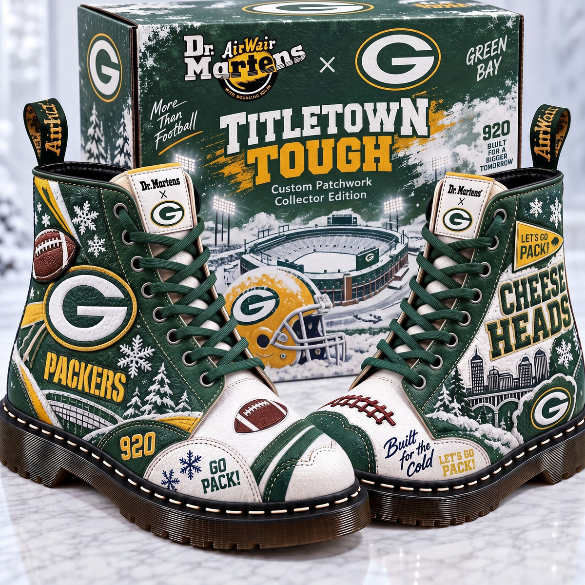 GB X Premium NFL Leather Lace-Up Boots