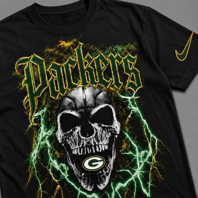 GBP Premium NFL Premium Skull Lightning Graphic T-Shirt