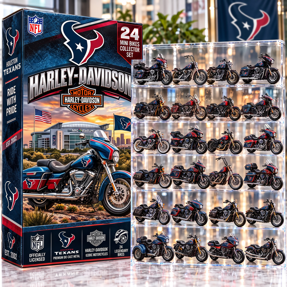 HOU X NFL 24-Day Countdown Blink Box Cruiser Motorcycles Set