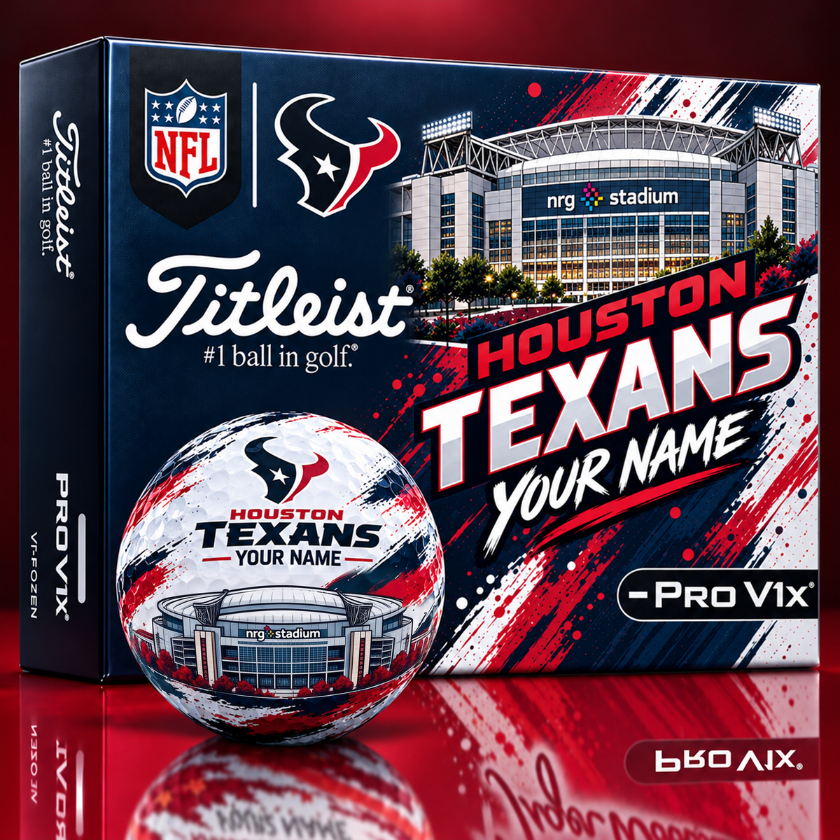 HT x Personalized NFL Team Home Stadium Edition Golf Balls Set