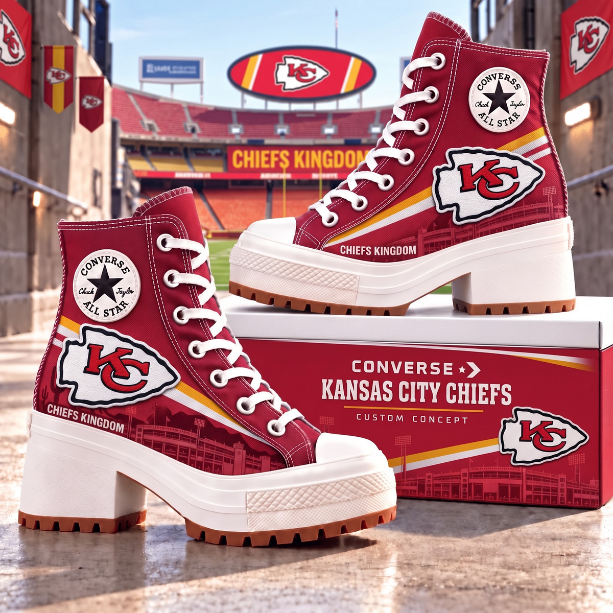 KC X PREMIUM NFL Heeled High-Top Sneakers