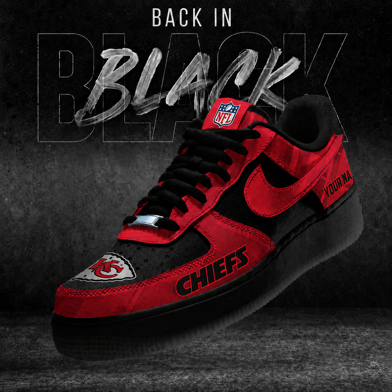 KCC x NFL Back In Black V2 AF1 Sneakers 270626