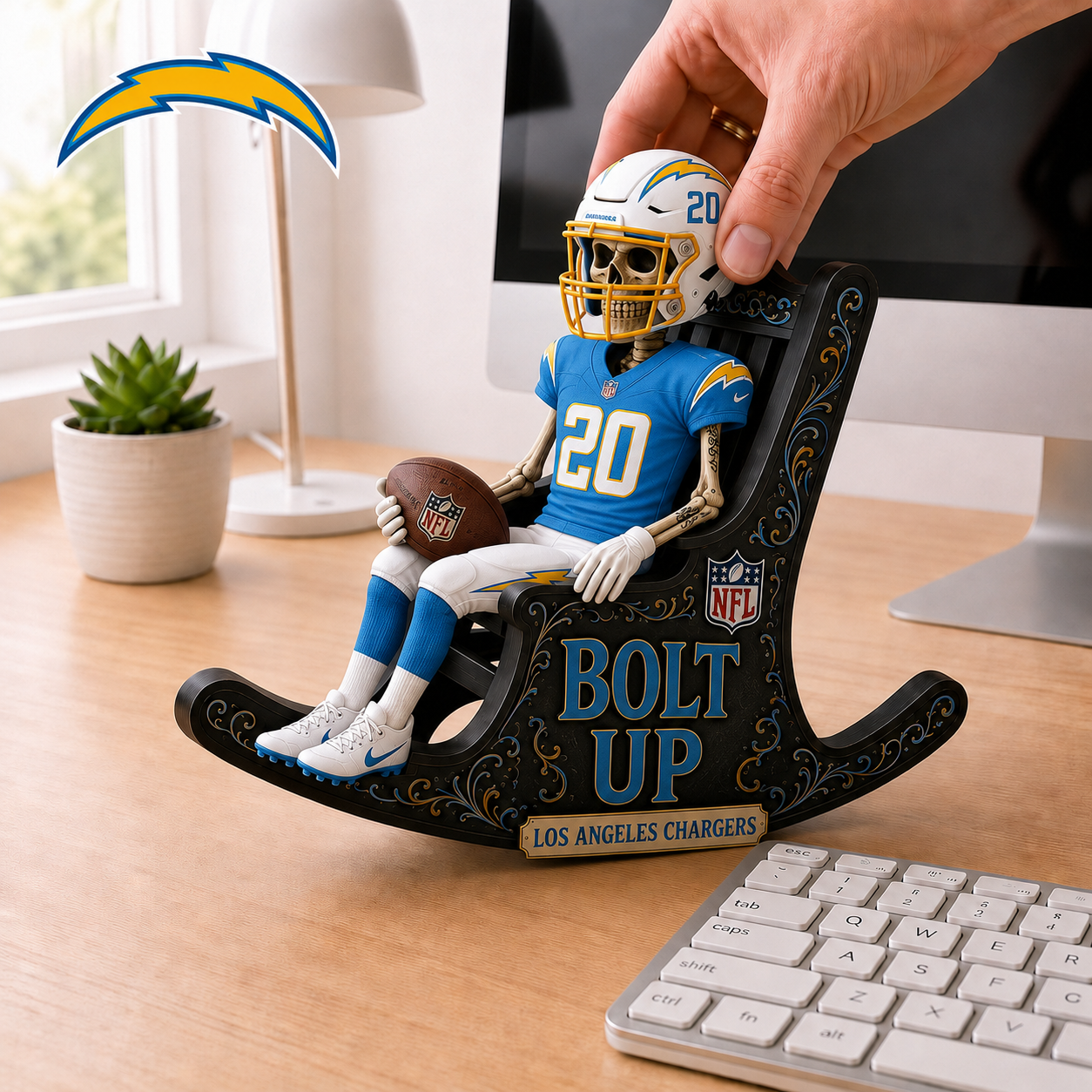 LAC x NFL Skeleton Rocking Chair Custom Shape 3 Layers
