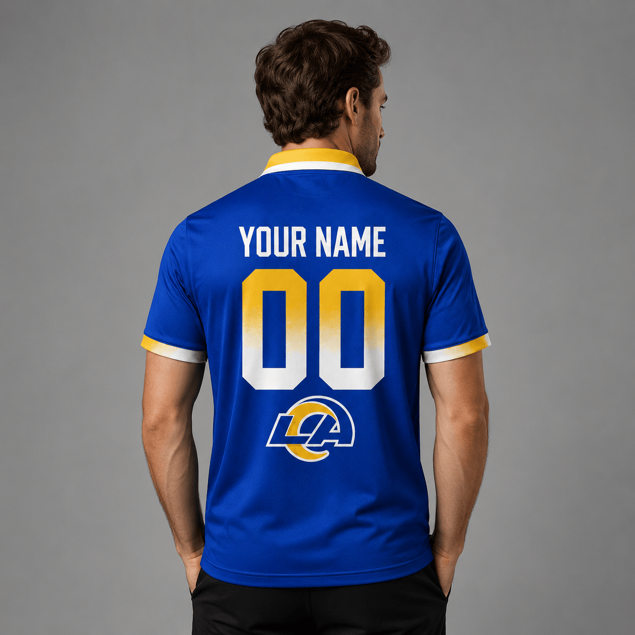 LAR Premium NFL Personalized Match Day Polo Shirt
