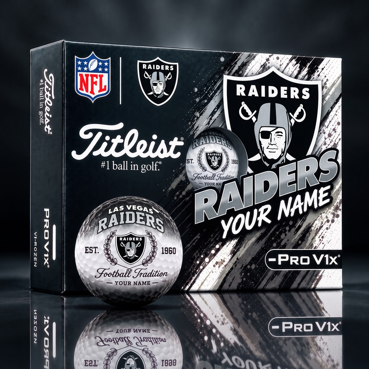 LV X PERSONALIZED NFL MAKER-MADE TITLEIST PRO V1X GOLF BALLS