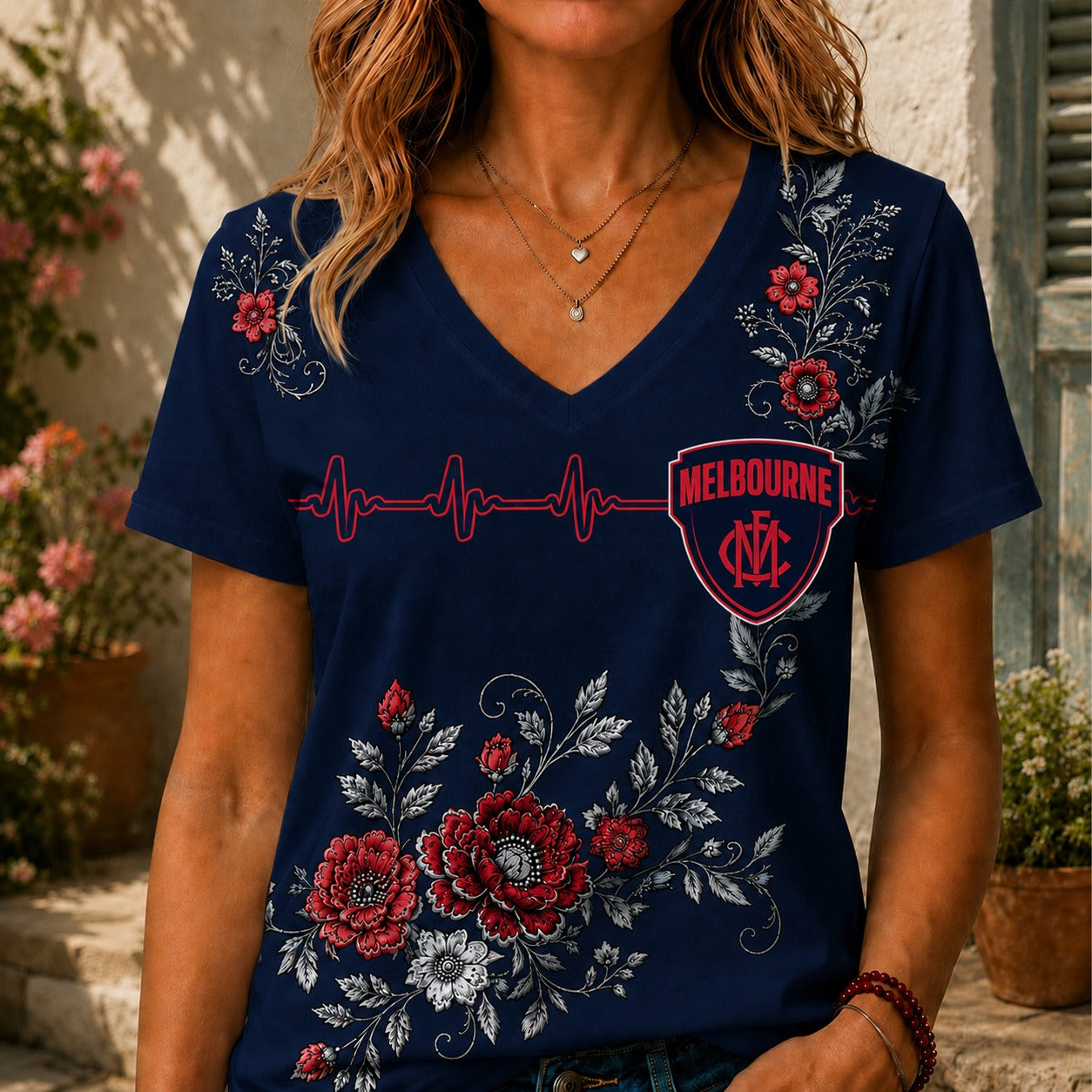 MEL x AFL Luxury Women V-Neck Shirt