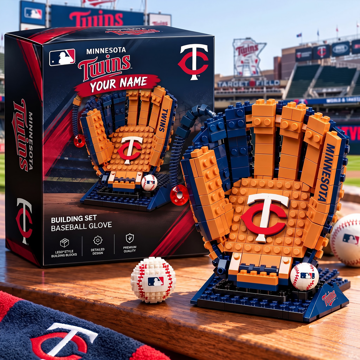 MIN X MLB Teams Baseball Glove Building Block Set