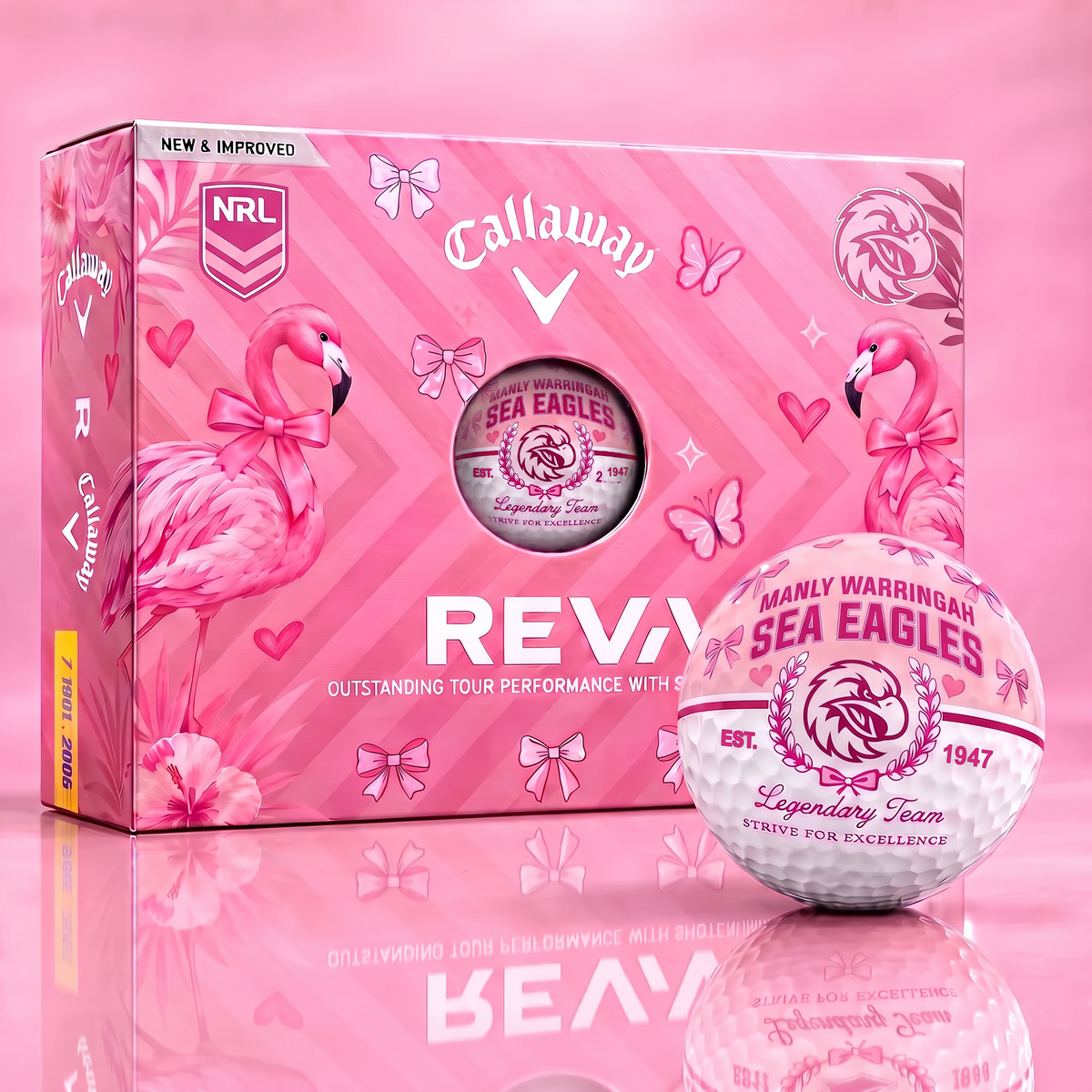 MW x Custom NRL Pink Coquette Ladies Golf Balls