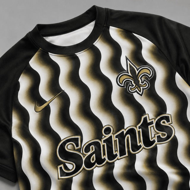 NOS Premium NFL Retro Wavy Pattern Athletic T-Shirt