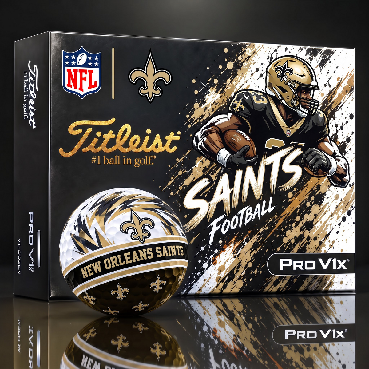 NOS x Custom NFL Dynamic Paint Splatter Golf Balls