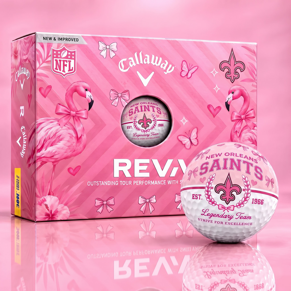 NOS x Custom NFL Pink Coquette Ladies Golf Balls