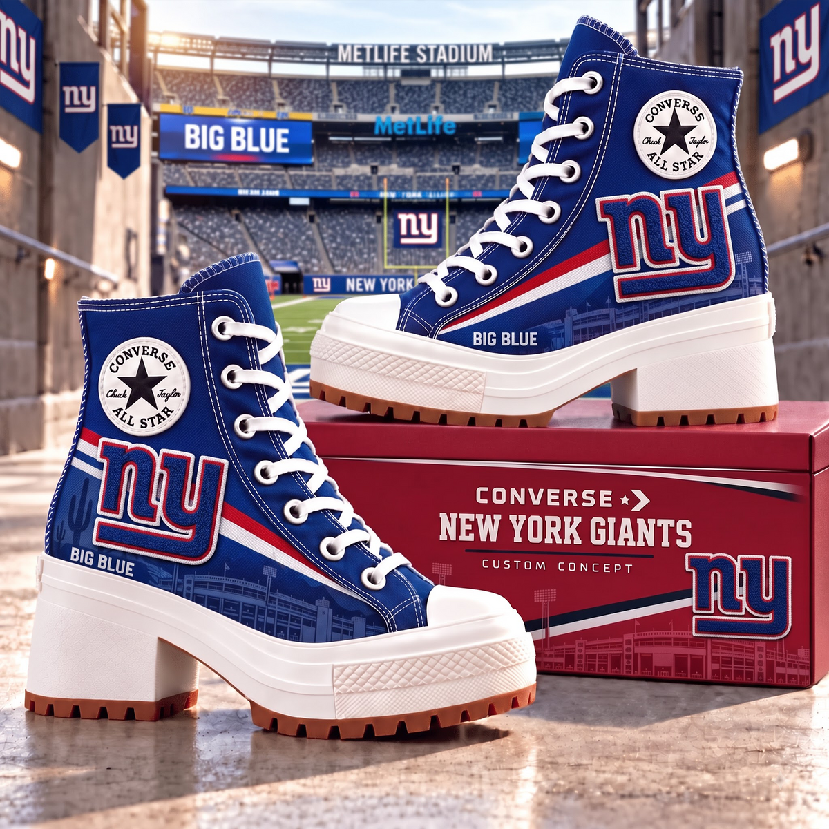 NYG X PREMIUM NFL Heeled High-Top Sneakers