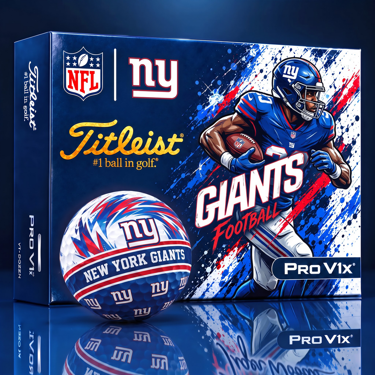 NYG x Custom NFL Dynamic Paint Splatter Golf Balls