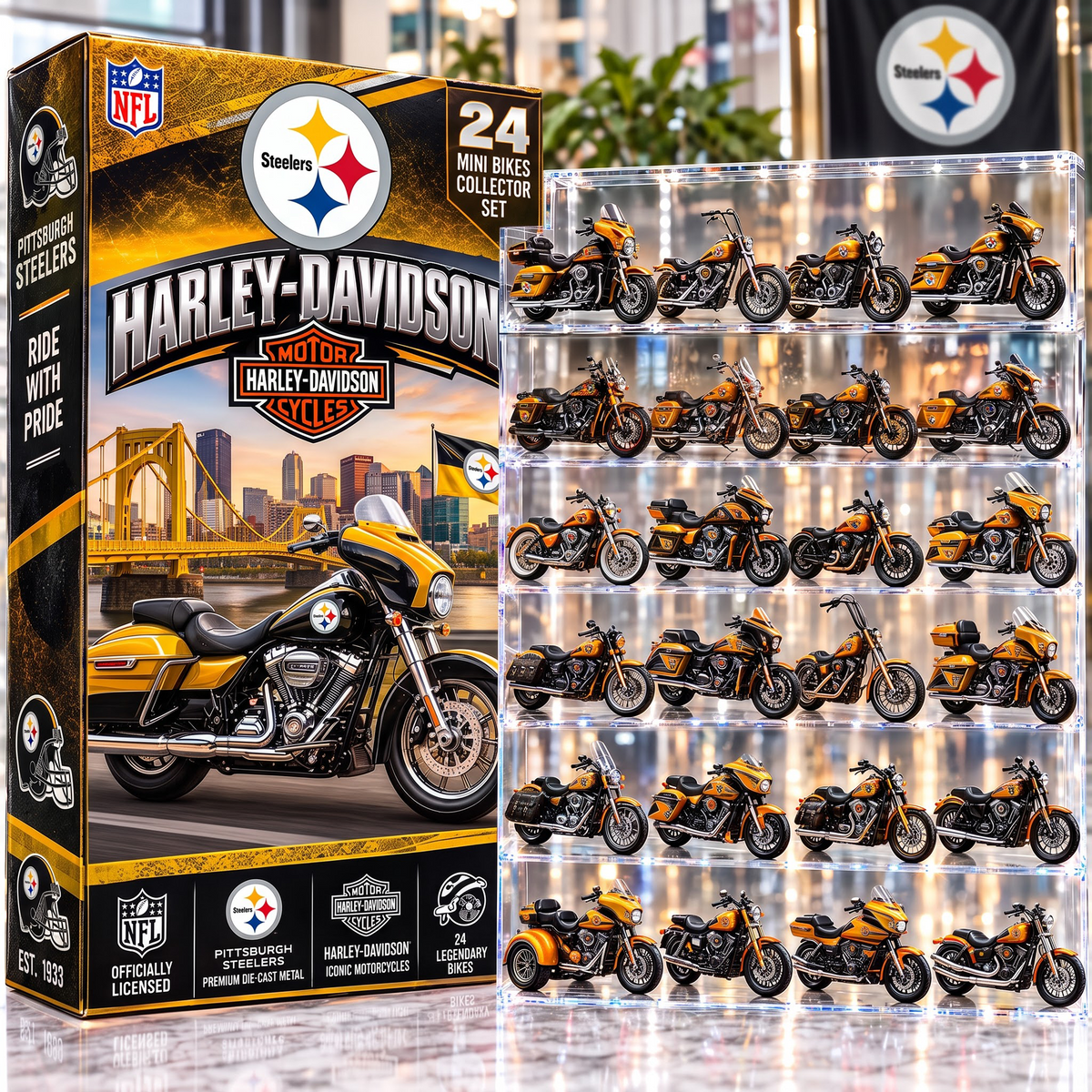 PIT X NFL 24-Day Countdown Blink Box Cruiser Motorcycles Set