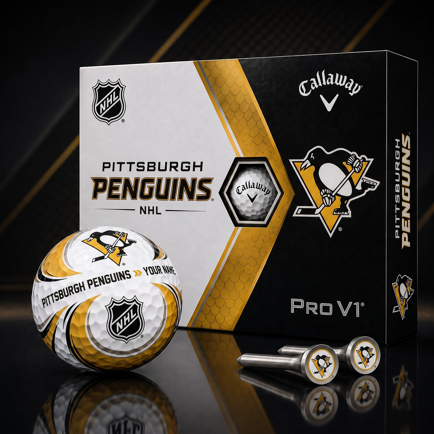 PIT X PREMIUM NHL PERSONALIZED PRO V1 GOLF BALL SET COLLECTOR EDITION