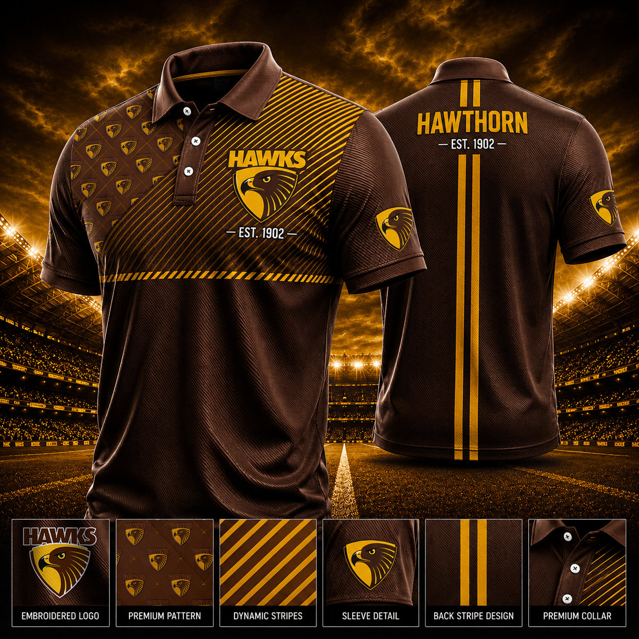 PREMIUM AFL X HAW EXCLUSIVE POLO SHIRT LIMITED EDITION