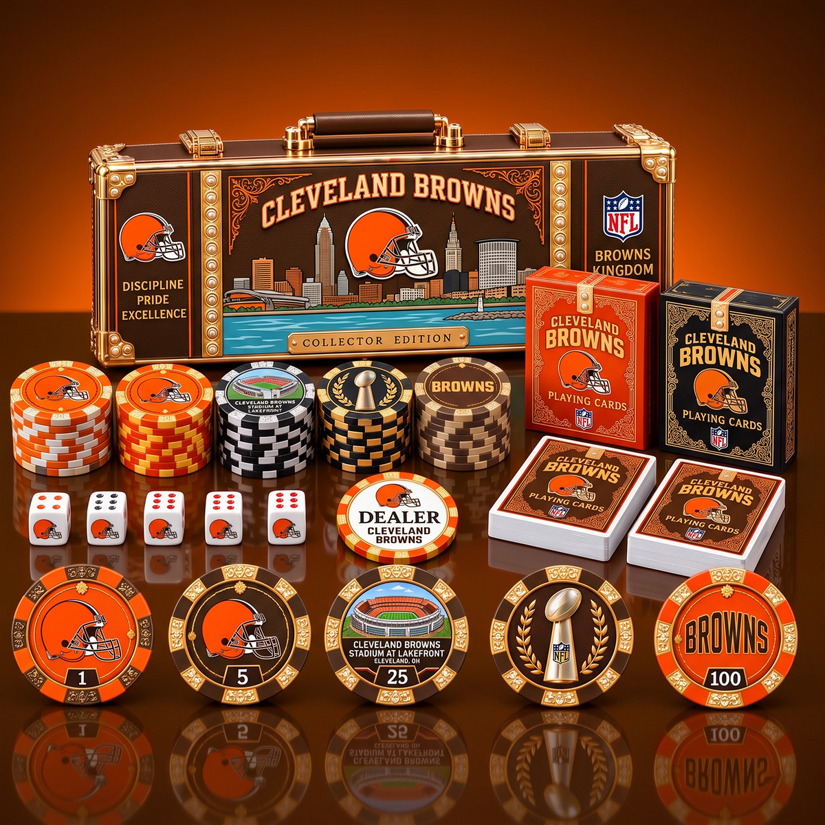 PREMIUM NFL X CLE EXCLUSIVE POKER TOURNAMENT SET LIMITED EDITION