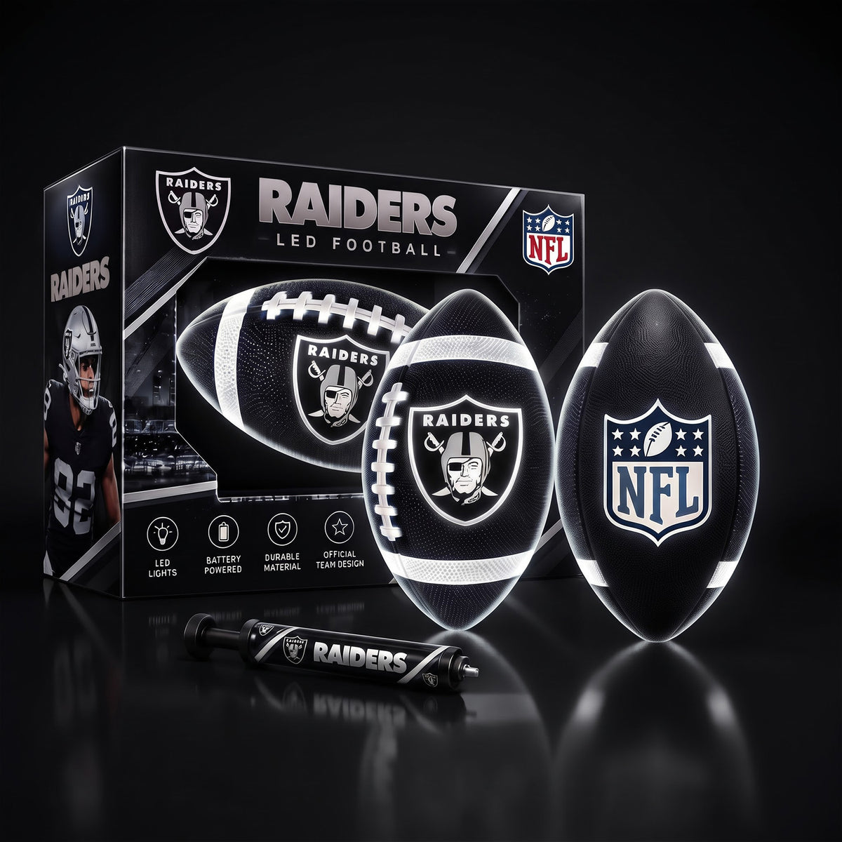 PREMIUM NFL X LV EXCLUSIVE PERSONLIZED 3D LIGHT-UP LED FOOTBALL GIFT FOR FAN LIMITED EDITION