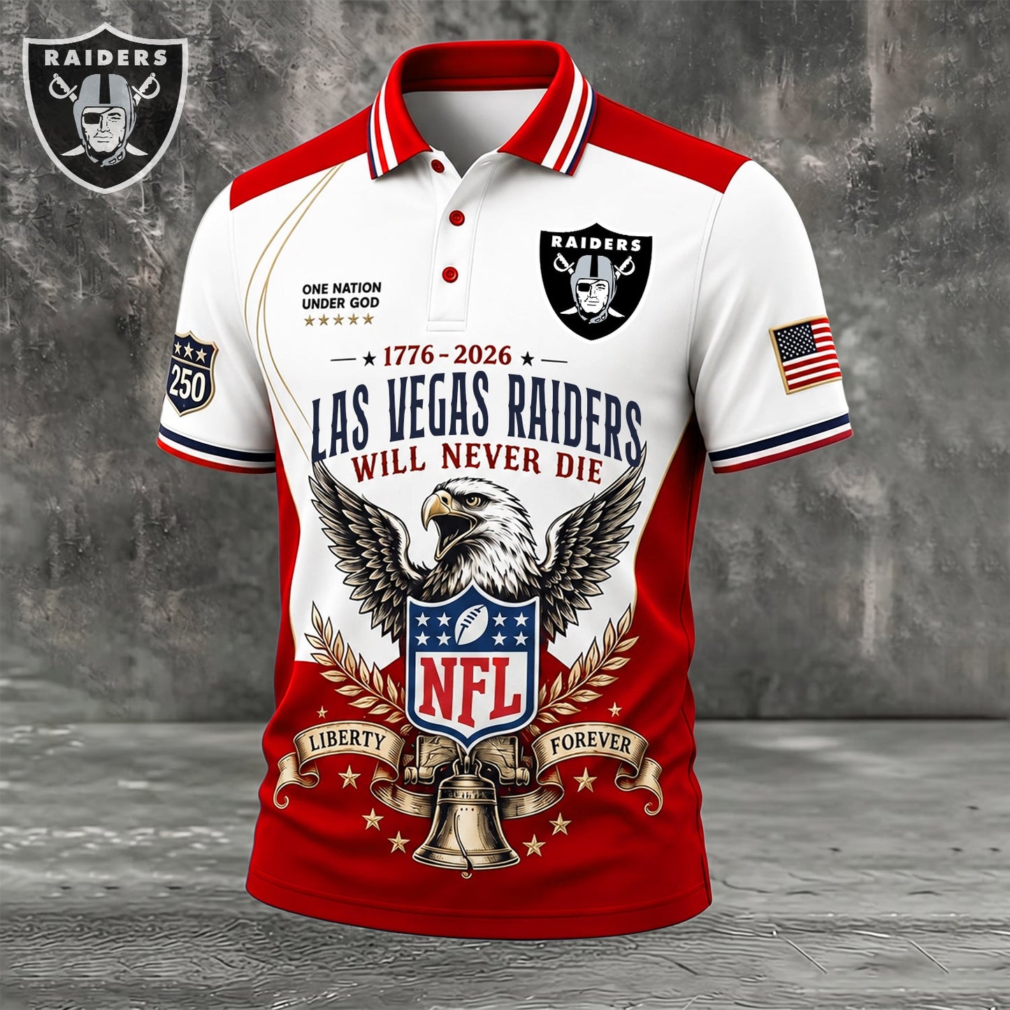 PREMIUM NFL x LV EXCLUSIVE 250 Years Anniversary Of Freedom POLO SHIRT290626