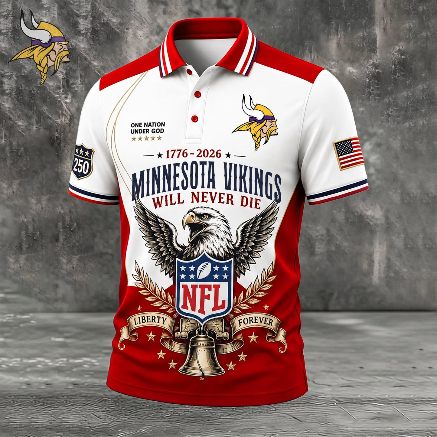 PREMIUM NFL x MIN EXCLUSIVE 250 Years Anniversary Of Freedom POLO SHIRT290626