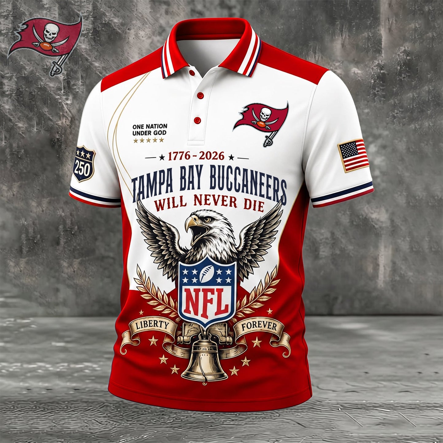 PREMIUM NFL x TB EXCLUSIVE 250 Years Anniversary Of Freedom POLO SHIRT290626