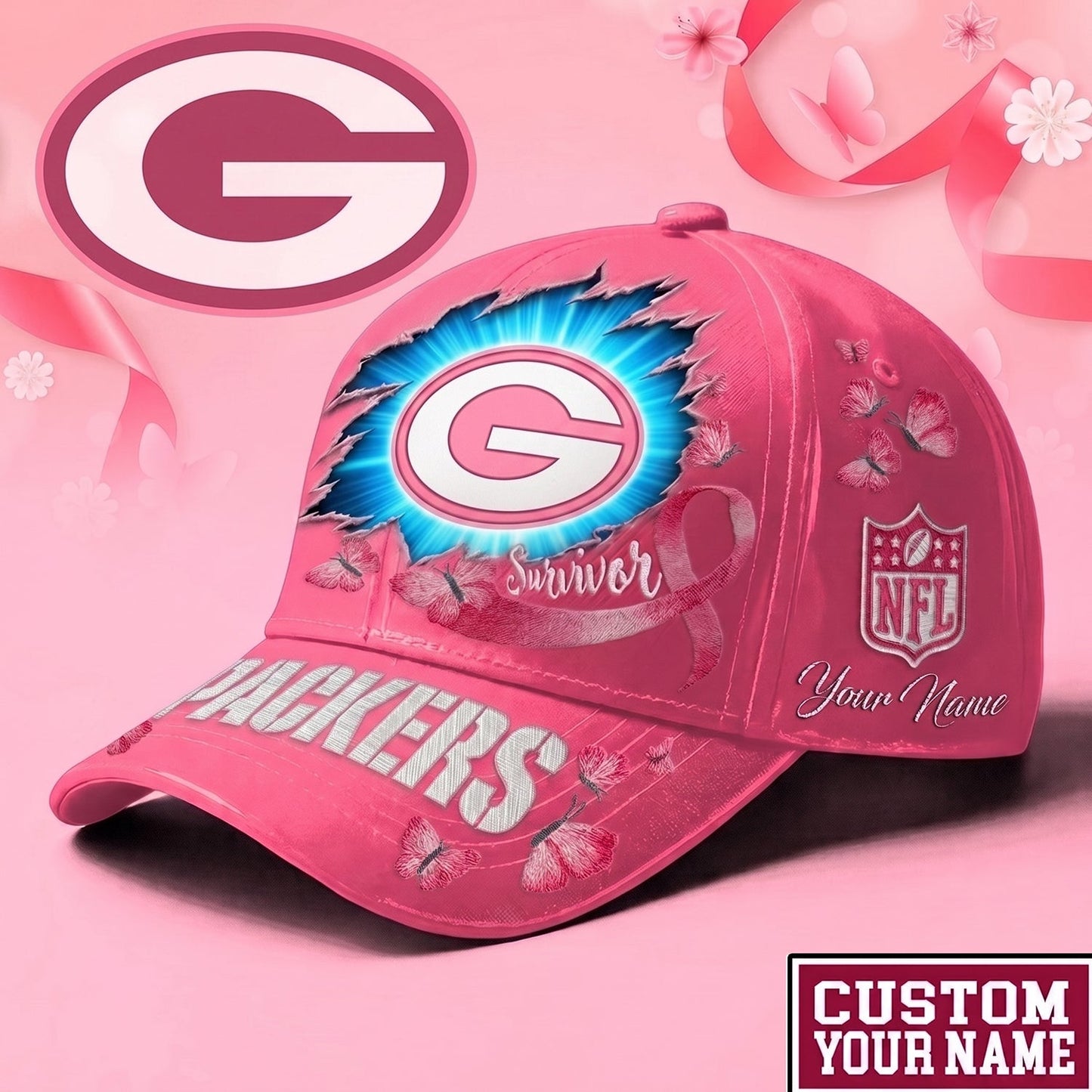 PREMIUM NFL X GB EXCLUSIVE BREAST CANCER SURVIOR CAP