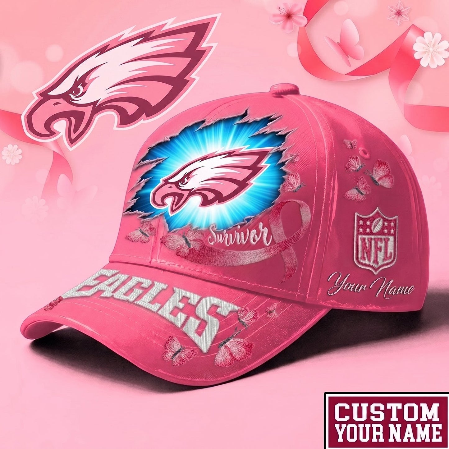 PREMIUM NFL X PHI EXCLUSIVE BREAST CANCER SURVIOR CAP