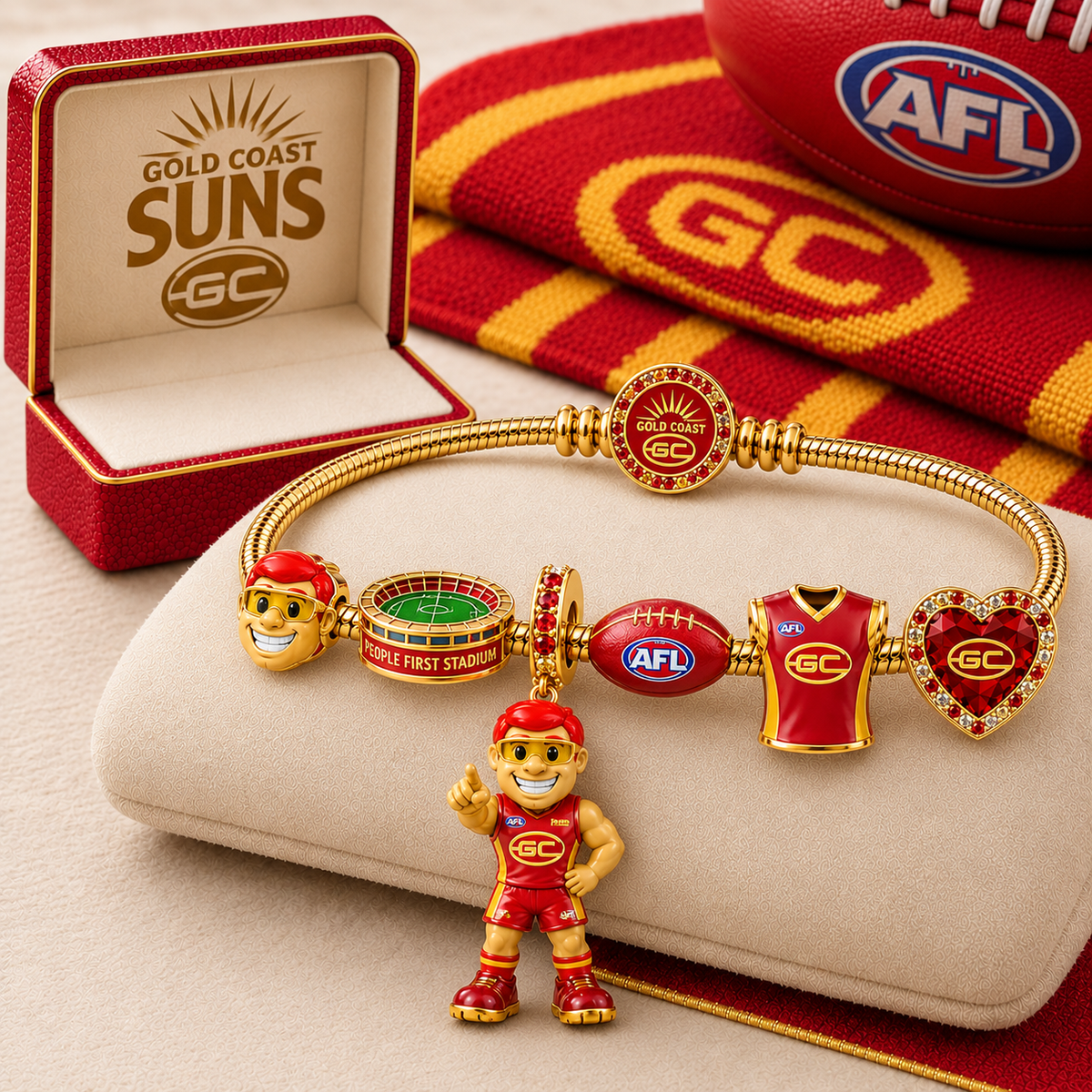 Premium AFL GCS Gold Charm Bracelet Set